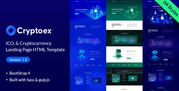 Trypto ICO and Cryptocurrency Landing Page HTML Template