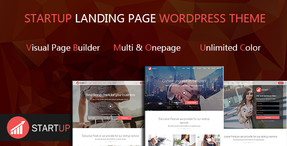 Startups Multi Concept Landing Page WordPress Theme