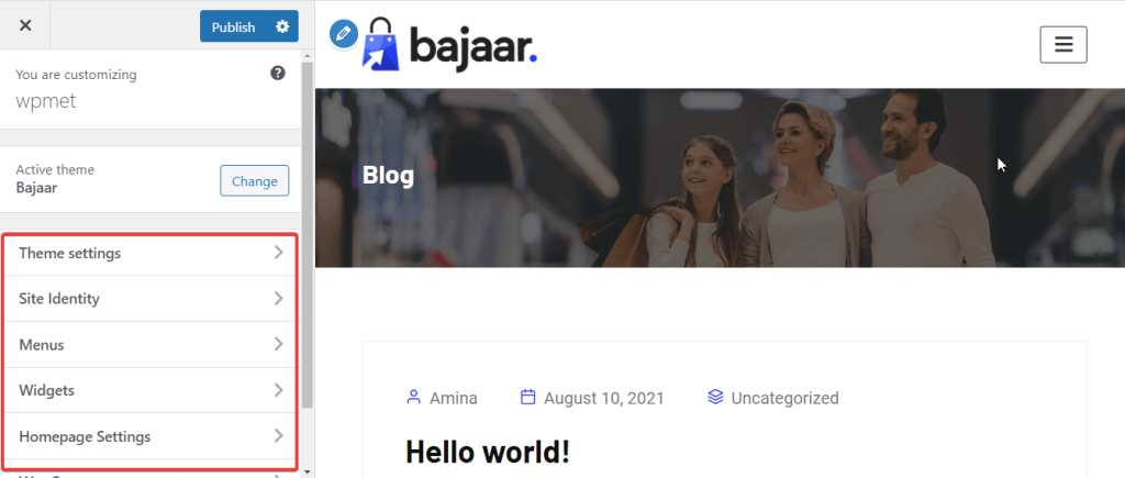 Website customization with Bajaar