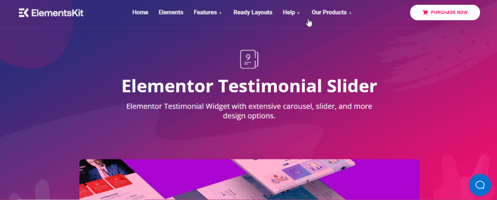 Elementor testimonial slider by ElementsKit best testimonial plugin for WordPress