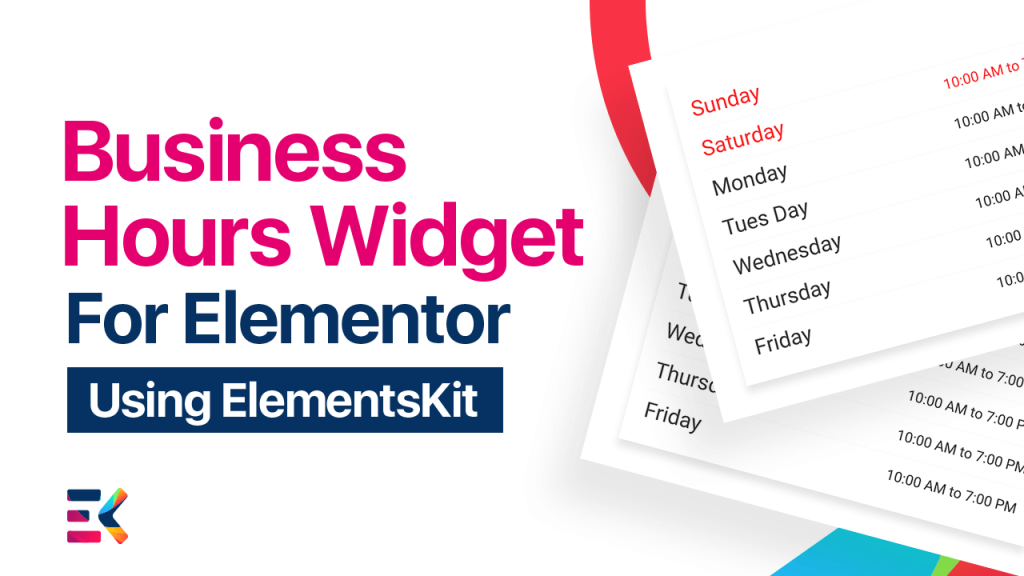 ElementsKit business hours plugin