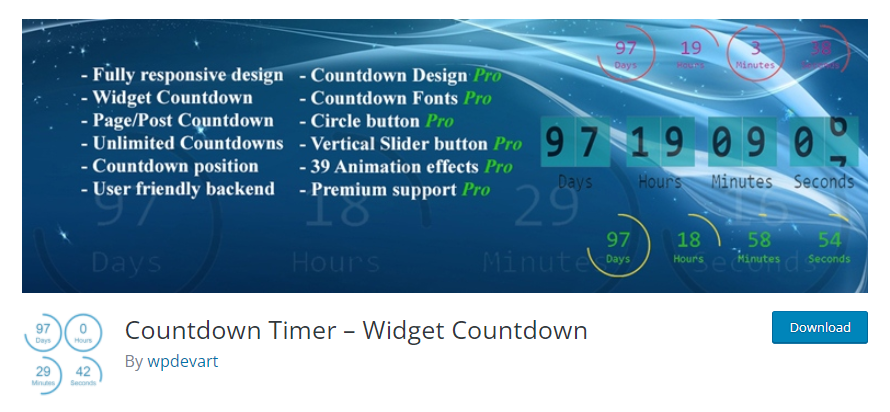 Countdown Timer - Widget Countdown - WordPress Countdown Timer plugin
