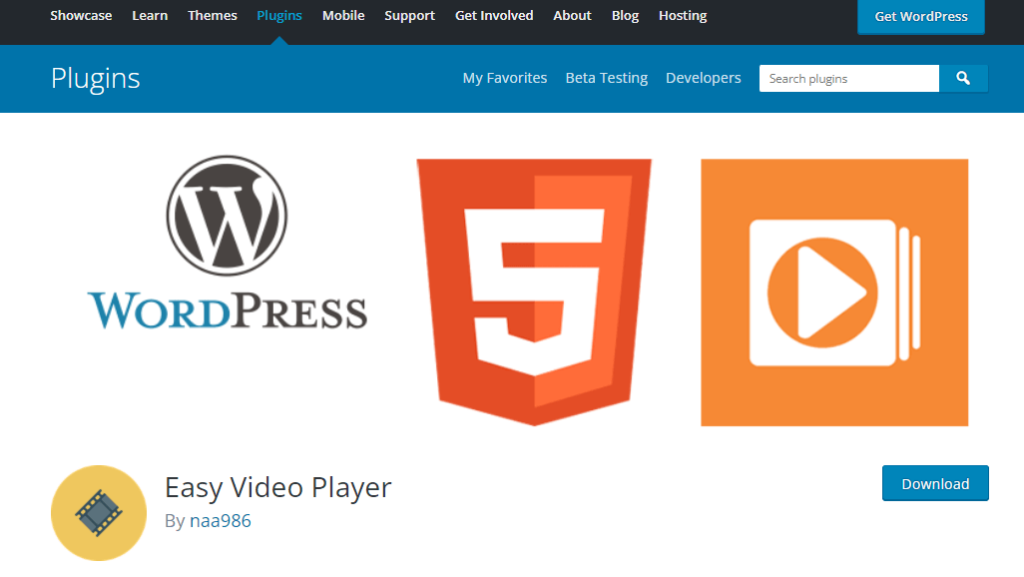 Easy video player WordPress video plugin