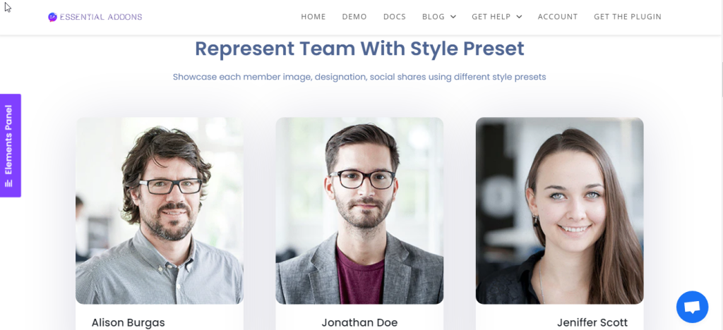Essential Addon WordPress team member plugin