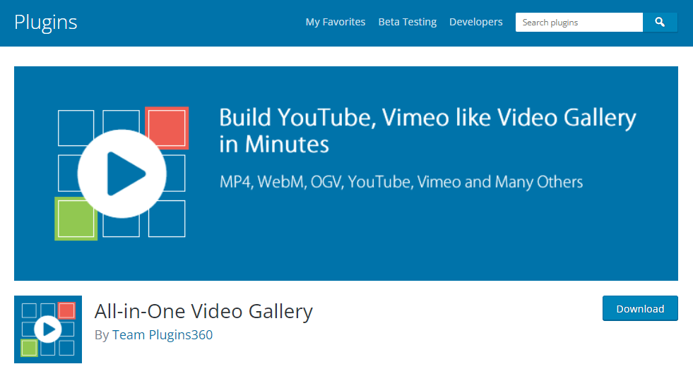 All-in-one video gallery plugin