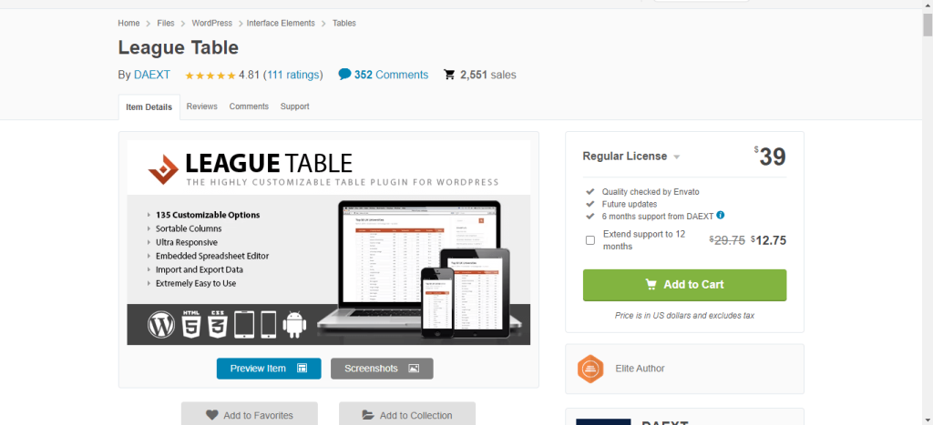 premium wordpress table plugin