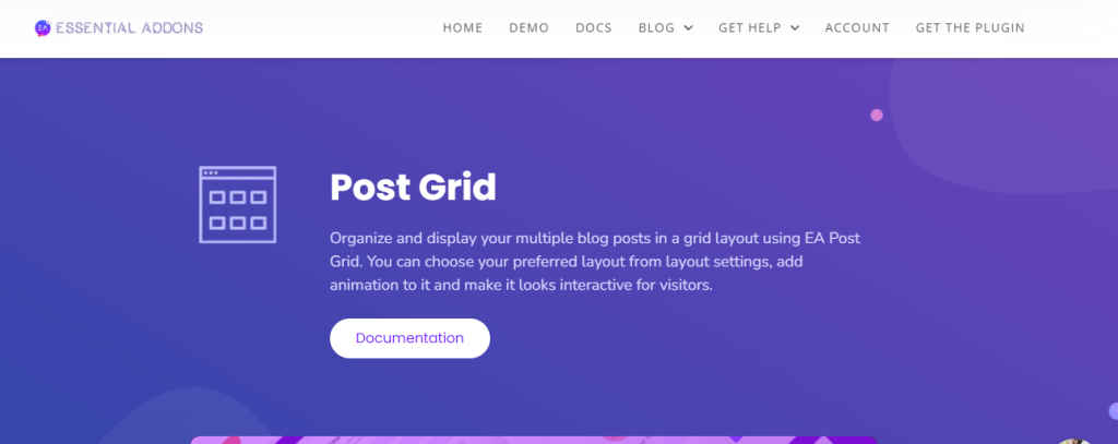 post grid by Essential addon