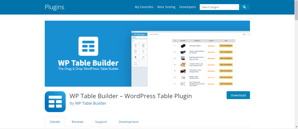 wp table builder wordpress table plugin