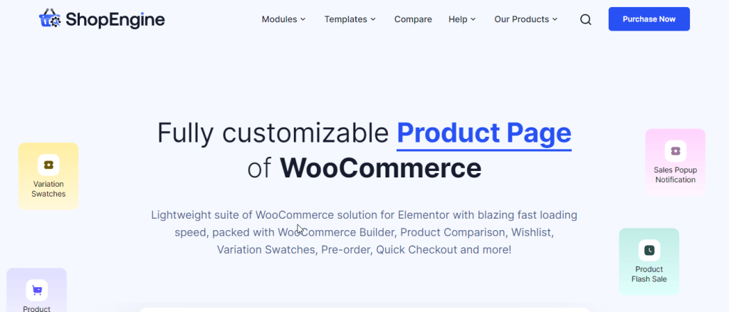 ShopEngine WooCommerce product page customizer | elementor edit product page