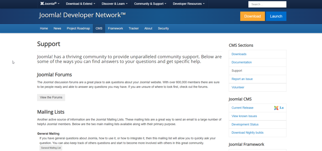 Joomla help and support channel