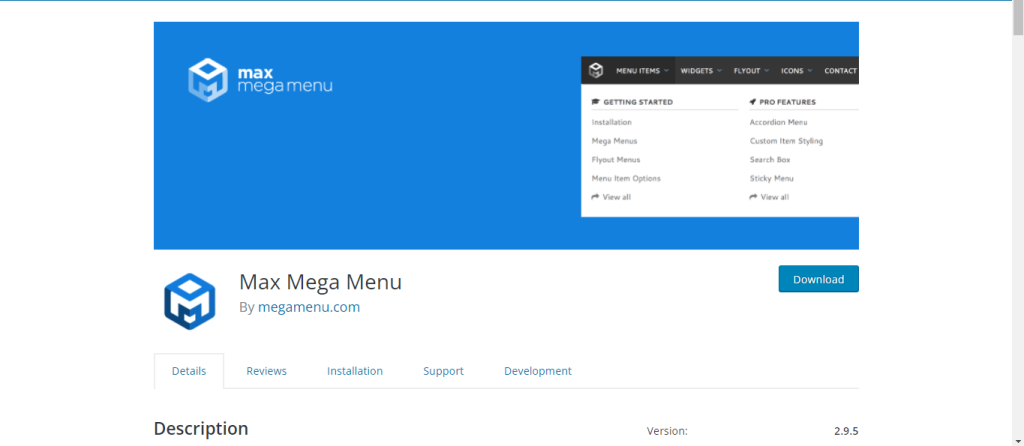 max mega menu WordPress plugin