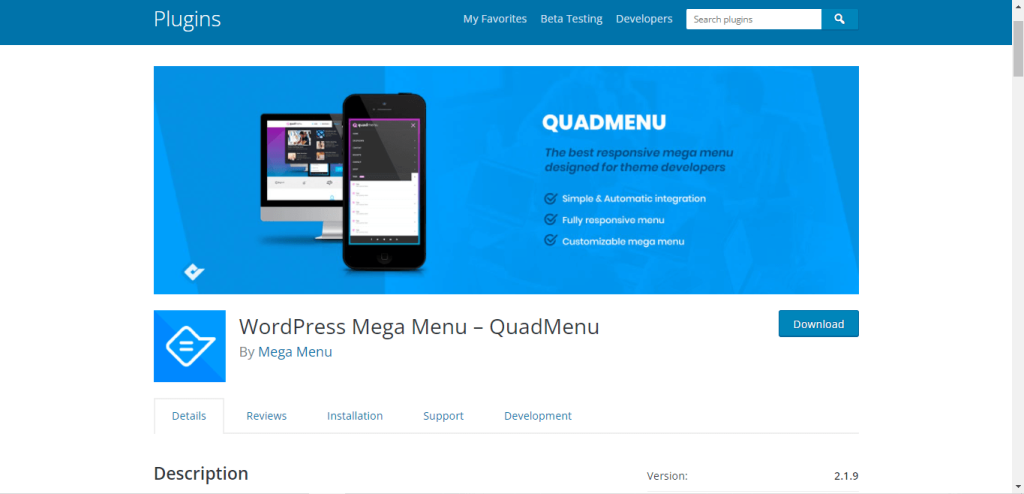 quadmenu wordpress mega menu plugin