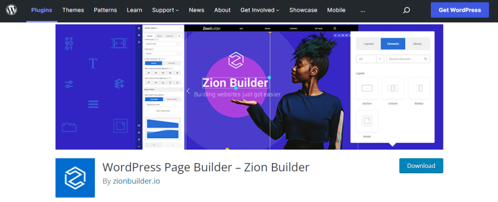 Zion builder WooCommerce shop page plugin