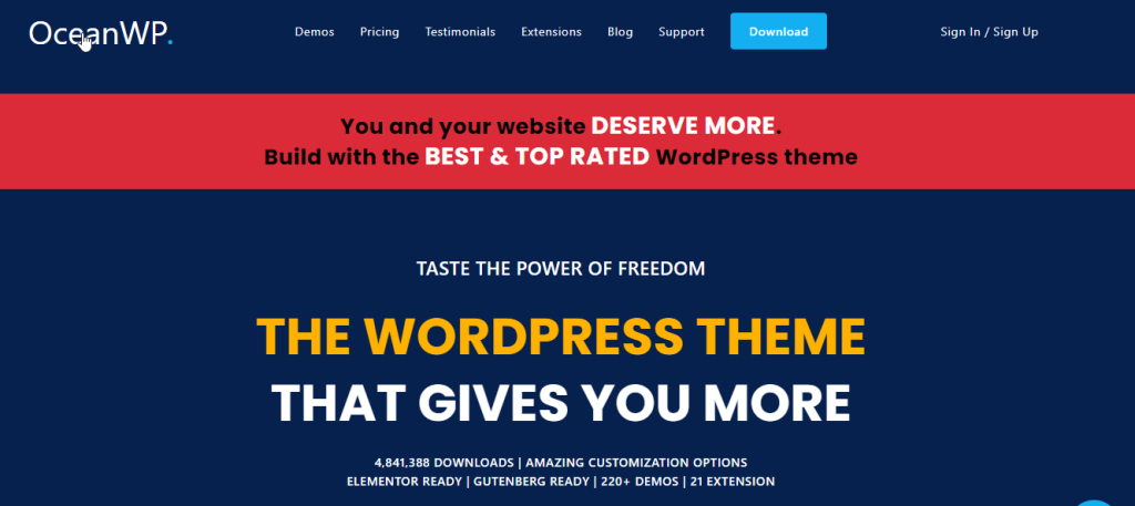 OceanWP best ecommerce theme for WordPress