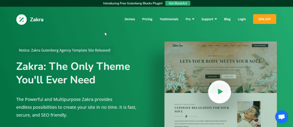 Zakra best ecommerce theme for wordpress