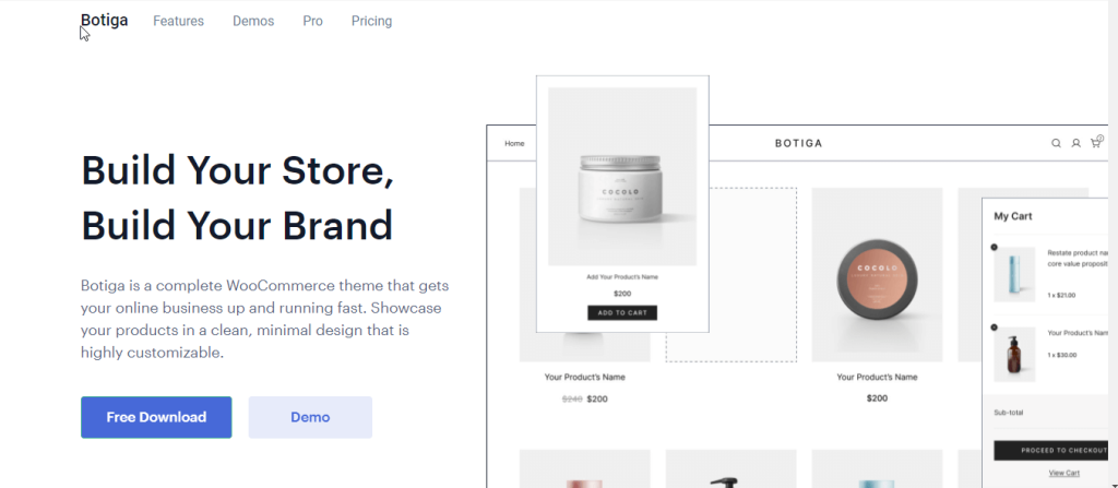 Botiga woocommerce templates free