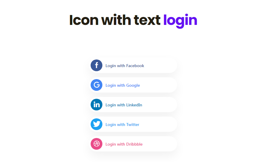 WP Social's social login icon with text