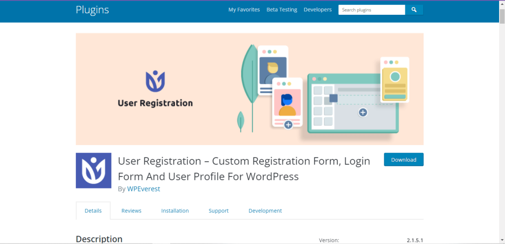 User registration plugin by WPEverest