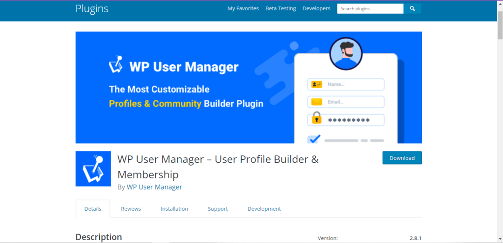 WP user manager WordPress registration plugin