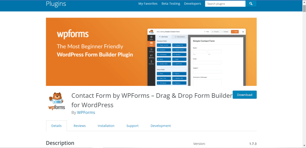 WPForms user registration plugin for WordPress