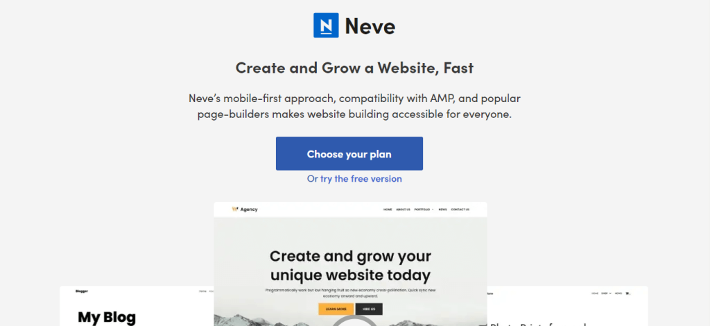 Neve WordPress blog theme