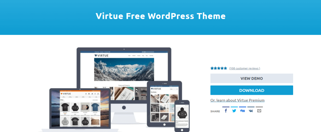 Virtue free WordPress theme
