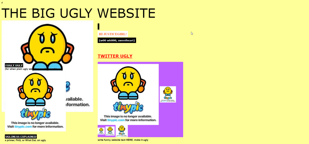 The Big Ugly Website bad website design