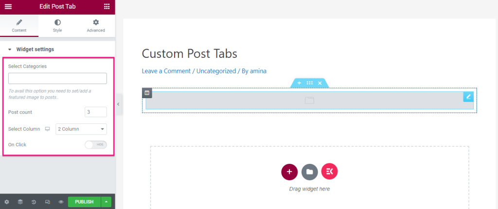 Add customized tab in WordPress with ElementsKit