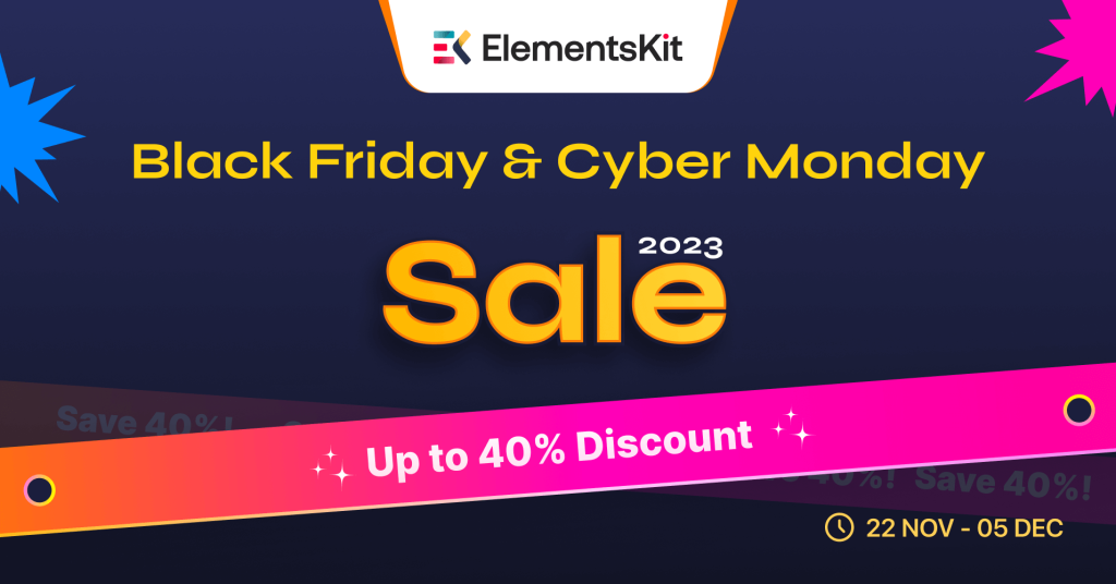 Black Friday sales of Elementor addon ElementsKit