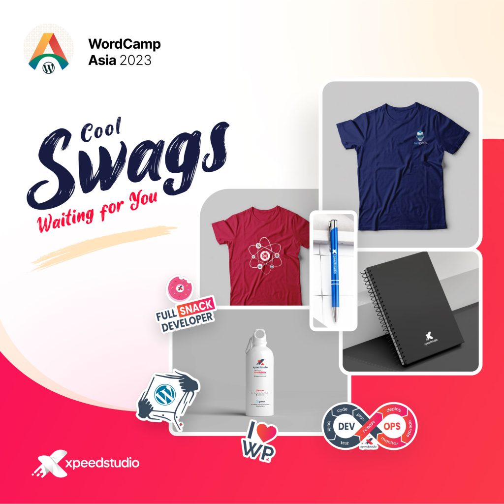 Picture of WordCamp Asia swags from XpeedStudio