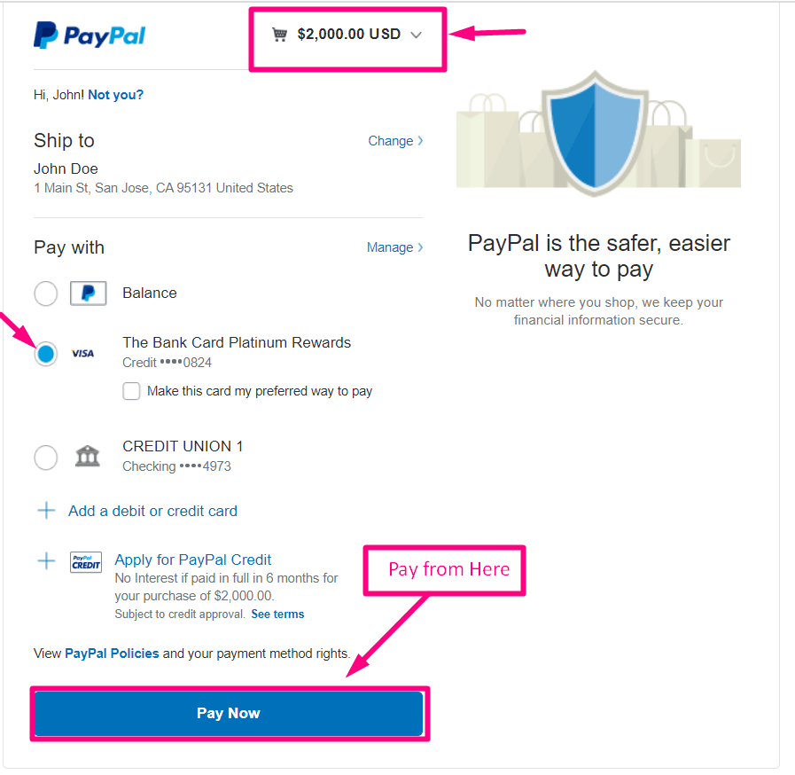 Pay with PayPal using MetForm PayPal integration