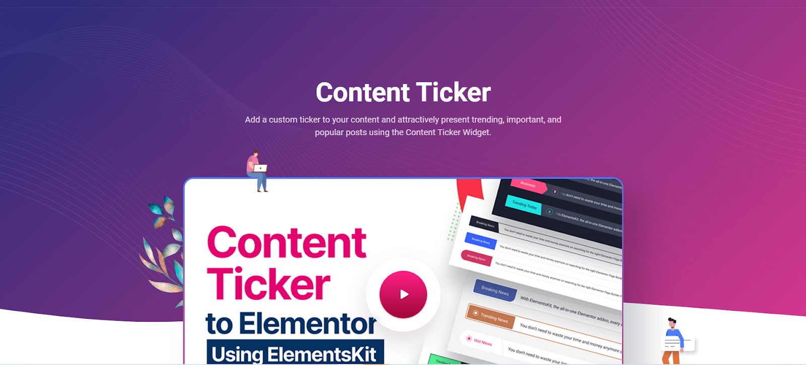 Top Content Ticker for Elementor Builder