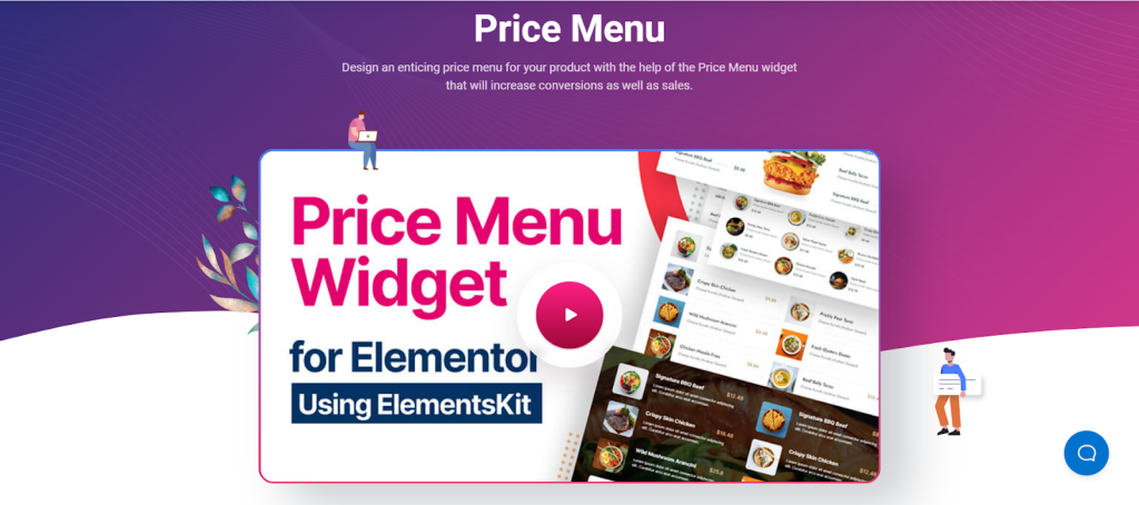 ElementsKit is the best WordPress price menu plugin 