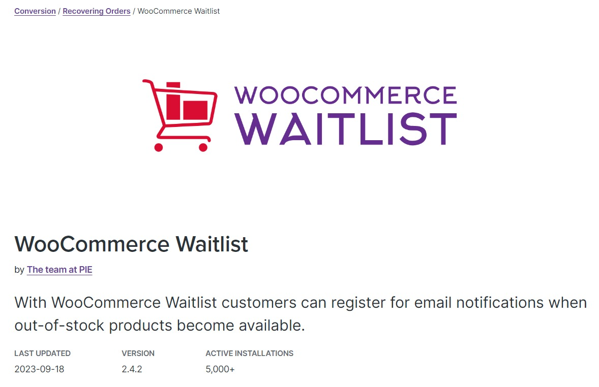 WooCommerce Waitlist