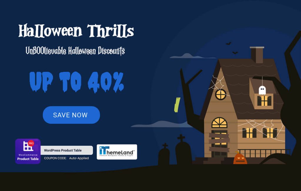 WooCommerce Product Table halloween deal