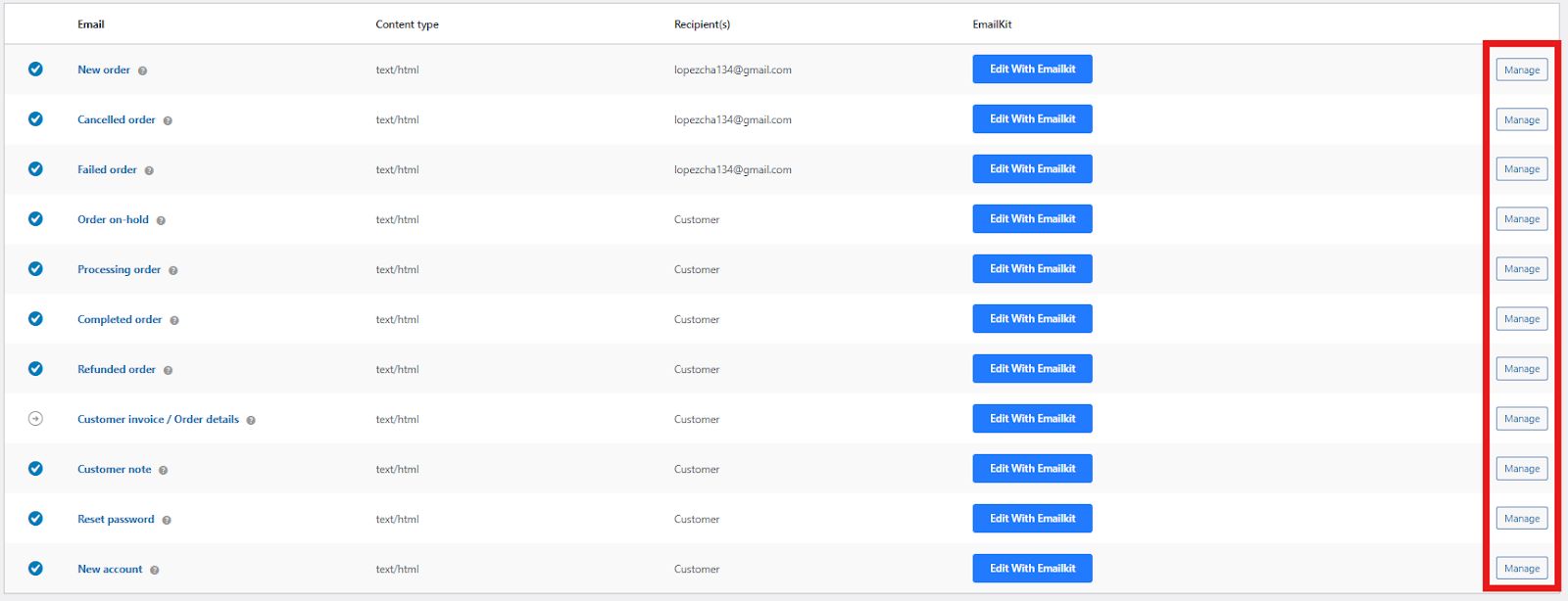 Tailoring Email Template Individually in The WooCommerce Global Settings