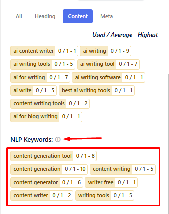 NLP Keyword Suggestions